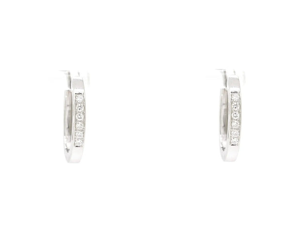 Boucles d'oreilles Boucles d’oreilles créoles en or blanc 18 ct avec diamants 0,24 ct 58 Facettes 14008