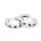 Boucles d'oreilles Boucles d’oreilles créoles en or blanc 18 kt avec saphirs et diamants 58 Facettes 8084