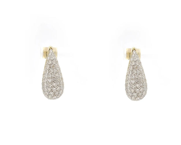Boucles d'oreilles Boucles d’oreilles en or jaune et blanc 18 ct avec diamants 1,20 ct 58 Facettes 14220