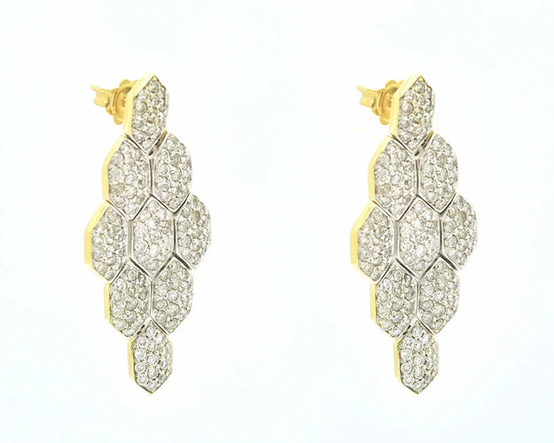 Boucles d'oreilles Boucles d’oreilles en or jaune 14 ct avec diamants 5,76 ct 58 Facettes 10419