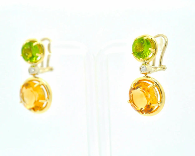 Boucles d'oreilles Mangiarotti - Boucles d’oreilles en or jaune 18 ct, quartz et diamants 58 Facettes 8145
