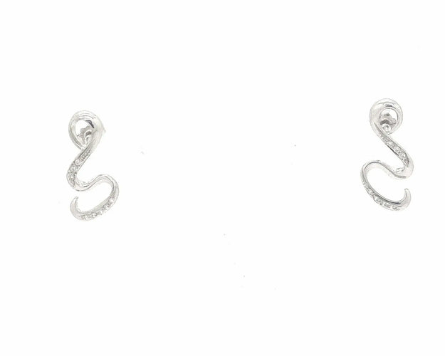 Boucles d'oreilles Boucles d’oreilles en or blanc 18 kt avec diamants 0,16 ct 58 Facettes 6860
