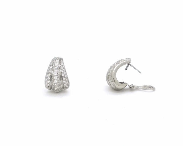 Boucles d'oreilles Boucles d’oreilles en or blanc 18 ct avec diamants 2,44 ct 58 Facettes 6404