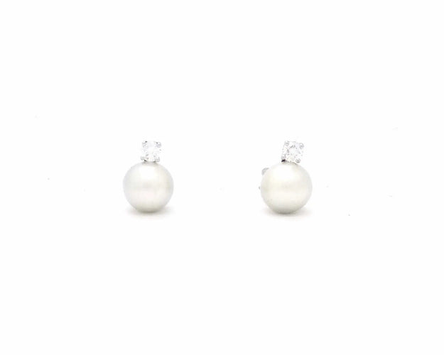 Boucles d'oreilles Boucles d'oreilles - Perles australiennes et diamants en or blanc 18 kt 58 Facettes 5906