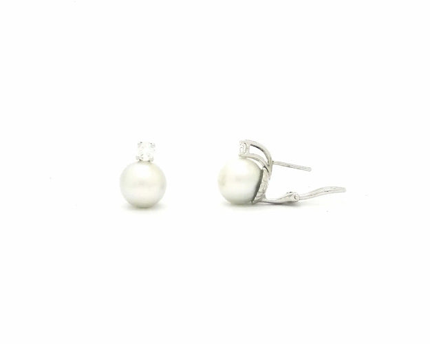 Boucles d'oreilles Boucles d'oreilles - Perles australiennes et diamants en or blanc 18 kt 58 Facettes 5906