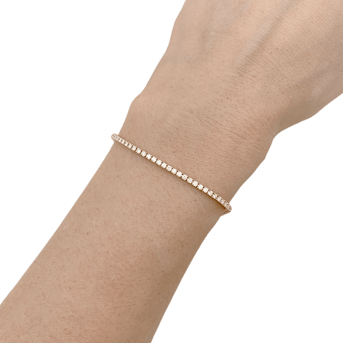 Bracelet Bracelet ligne tennis or rose, diamants. 58 Facettes 34344