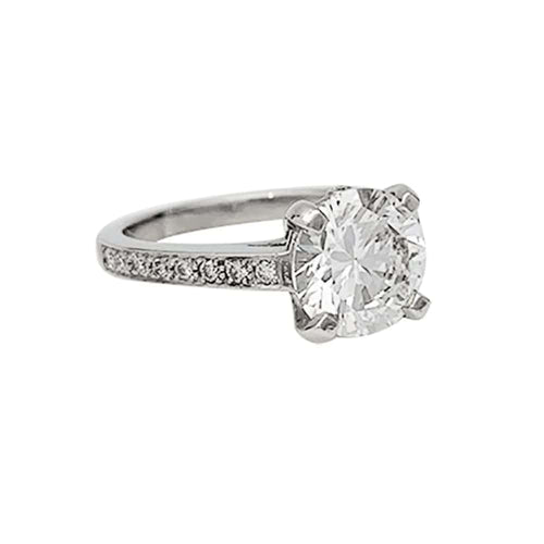 Bague 49 Bague en platine 950 sertie d’un diamant 2,02 ct HRD 58 Facettes 30455