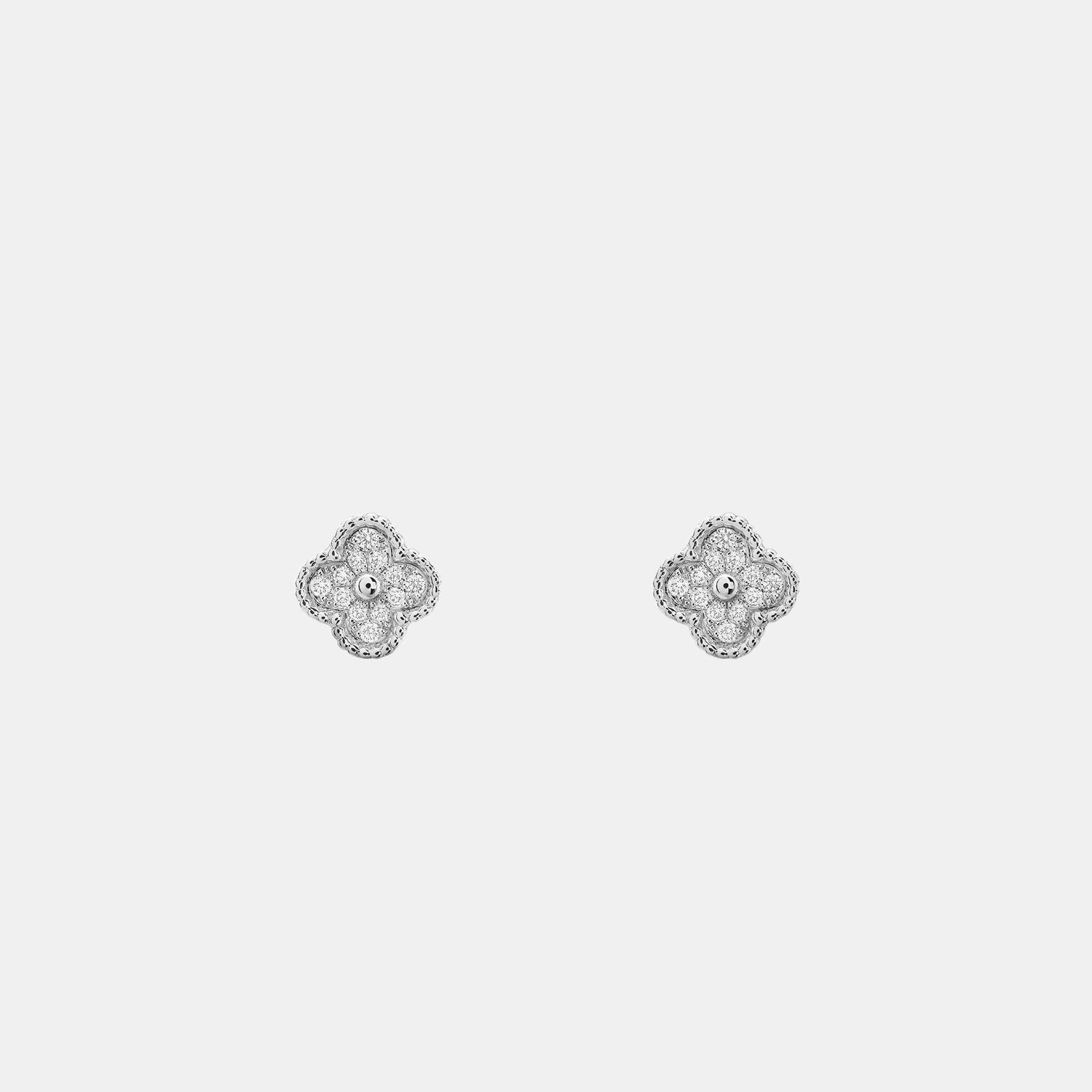 Boucles d'oreilles Sweet Alhambra Or blanc Diamant 0.16ct