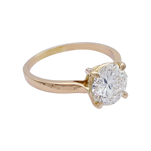 Bague 53 Bague solitaire en or rose 18K avec diamant 1,56 ct 58 Facettes 32362