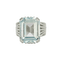 Bague 53 Bague or gris ornée d'une aigue marine 58 Facettes GU51