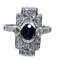 52 Bague saphir platine Art Déco 58 Facettes