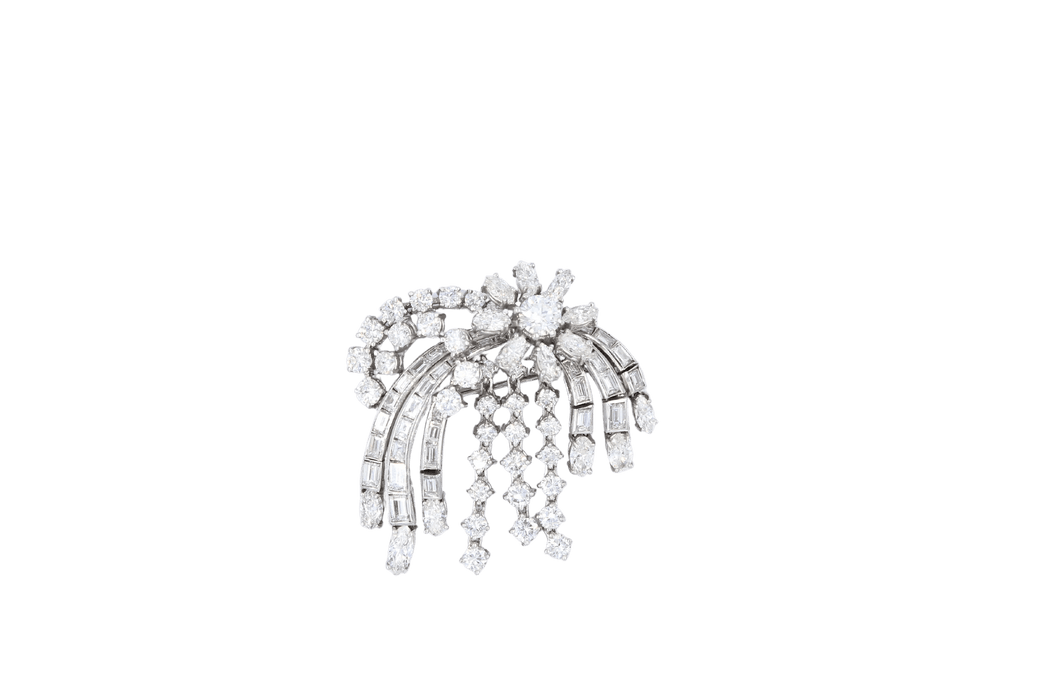 Broche Broche Tremblante en diamants 1950 58 Facettes