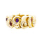Bracelet Bracelet vintage en or jaune 750 serti d’améthystes, grenats et quartz rutile 58 Facettes 35227