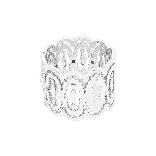 Bague 52 Messika Arabesque - Bague bandeau en or blanc sertie de diamants 58 Facettes 34952