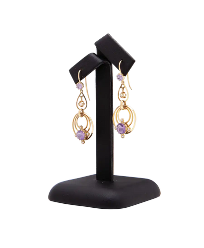 Boucles d'oreilles Tourbillon Améthyste - Boucles d’oreilles pendantes en or jaune 18K 58 Facettes BO200126/TourbillonAmethyste/PHOTO