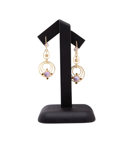 Boucles d'oreilles Tourbillon Améthyste - Boucles d’oreilles pendantes en or jaune 18K 58 Facettes BO200126/TourbillonAmethyste/PHOTO