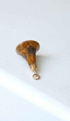 Pendentif Pendentif sceau cachet en or rose 18kt et agate brune 58 Facettes