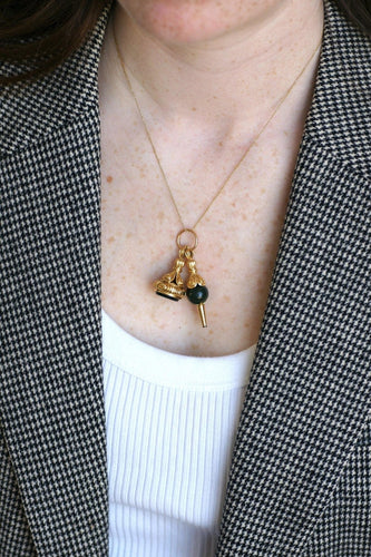 Pendentif Pendentif cachet en or jaune 18k et jaspe sanguin 58 Facettes