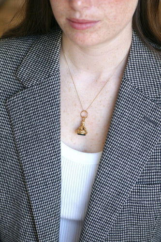 Pendentif Pendentif cachet en or jaune 18k et jaspe sanguin 58 Facettes