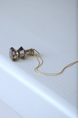 Pendentif Pendentif cachet géométrique en or rose 18k et quartz fumé 58 Facettes