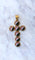 Pendentif Pendentif croix cabochons d’agates en or jaune 14kt 58 Facettes