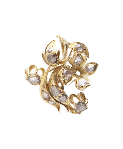 Pendentif Fleur d'Epoque - Pendentif en or jaune 18K et diamants 58 Facettes BO220747/FLEURDEPOQUE