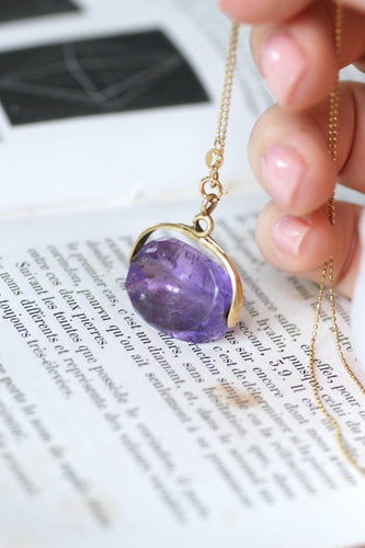 Pendentif Pendentif - Sceau pivotant en améthyste en or jaune 18k 58 Facettes