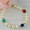 Bracelet Bracelet de perles en or 14 carats avec pierres semi-précieuses 58 Facettes 2306
