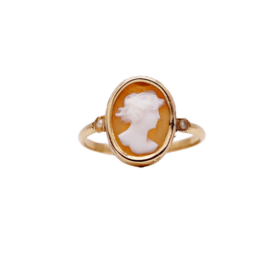 Bague 56 Bague camée vintage et perles 58 Facettes 1046