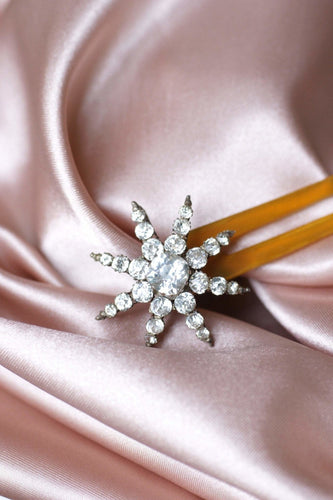 Pique à cheveux - Étoile ornée de strass en métal doré 58 Facettes