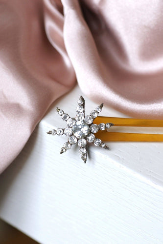 Pique à cheveux - Étoile ornée de strass en métal doré 58 Facettes