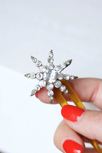 Pique à cheveux - Étoile ornée de strass en métal doré 58 Facettes