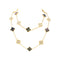 Collier Van Cleef & Arpels Vintage Alhambra - Sautoir en or rose nacre et diamants 58 Facettes 35305