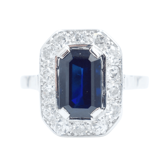 Ring 52 Art Deco Ring - Gold, 2-carat sapphire and diamonds 58 Facettes 234