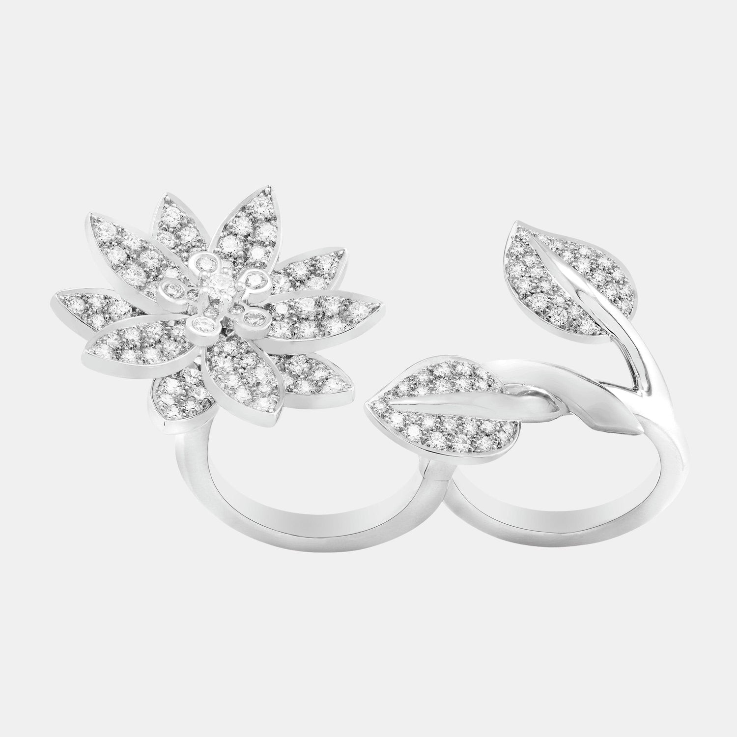 Bague Lotus Or blanc Diamant 2.14ct