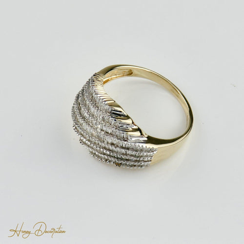 Bague 57 Bague en or jaune 585 sertie de 138 diamants taille baguette 58 Facettes 2184