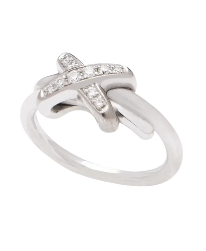 Bague 52 Chaumet Jeux de Liens Premiers Liens - Bague grand modèle en or blanc 18K diamants 58 Facettes BO220430/PremiersLiensGrandModèlechaumet