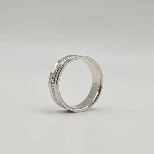 Bague 55 Alliance or blanc 18 carats 58 Facettes