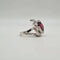 Bague 54 Bague or blanc sertie d'une rubellite et diamants naturels 58 Facettes