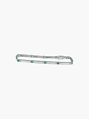 Bracelet Bracelet - Bracelet en or gris et émeraudes 58 Facettes 437 00023