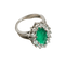 Bague 52.5 Bague en or blanc 14 carats avec émeraude et diamants 58 Facettes 2977