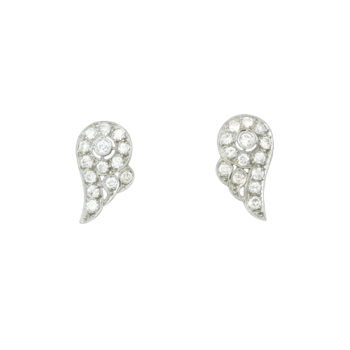 Boucles d'oreilles Boucles d'oreilles clip Art Déco en or blanc 18 carats et diamants 58 Facettes