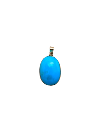 Pendentif Pendentif en or jaune 18 carats et turquoise cabochon 58 Facettes 12