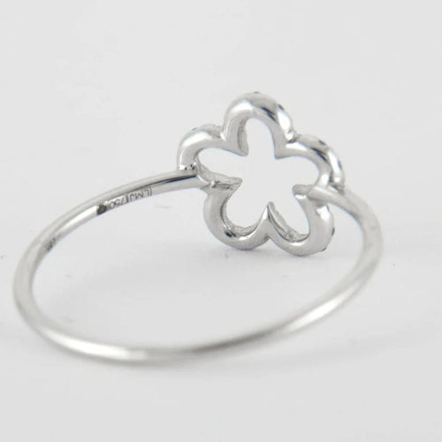 Bague 54 Bague Fleur Or blanc Diamants 58 Facettes