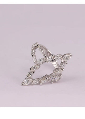 Bague 54 Bague marquise Or blanc Diamant 58 Facettes P6