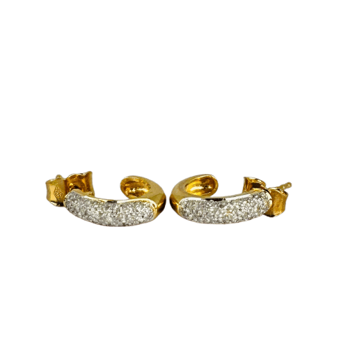 Boucles d'oreilles Boucles d’oreilles créoles vintage en or jaune 18 carats et diamants 58 Facettes 2505011