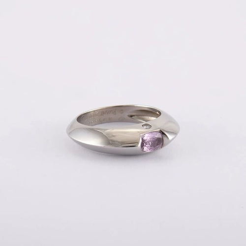 Bague 56 / Blanc/Gris / Or 750 Bague Saphir rose PIAGET 58 Facettes 130168R