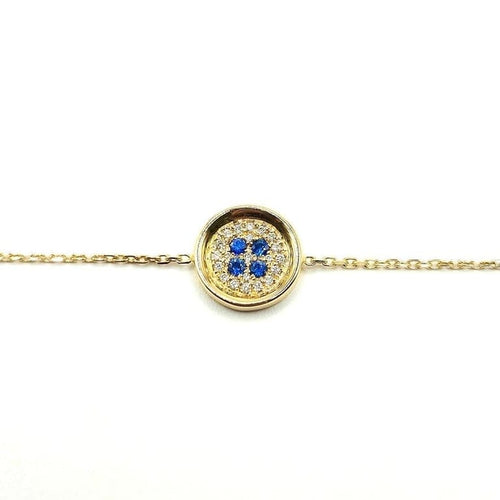Bracelet Bracelet or jaune, diamants et saphirs signé Ely Bela 58 Facettes