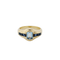Bague 54 Bague en or jaune 18 carats avec aigue-marine et saphirs 58 Facettes 33702