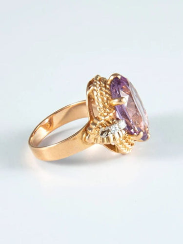 Bague 55 Bague Améthyste et Diamants 58 Facettes